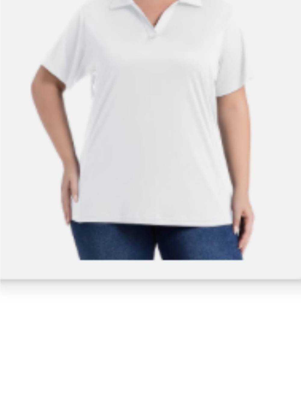 Women's White Short-Sleeve Polo Tee - Relaxed Fit
